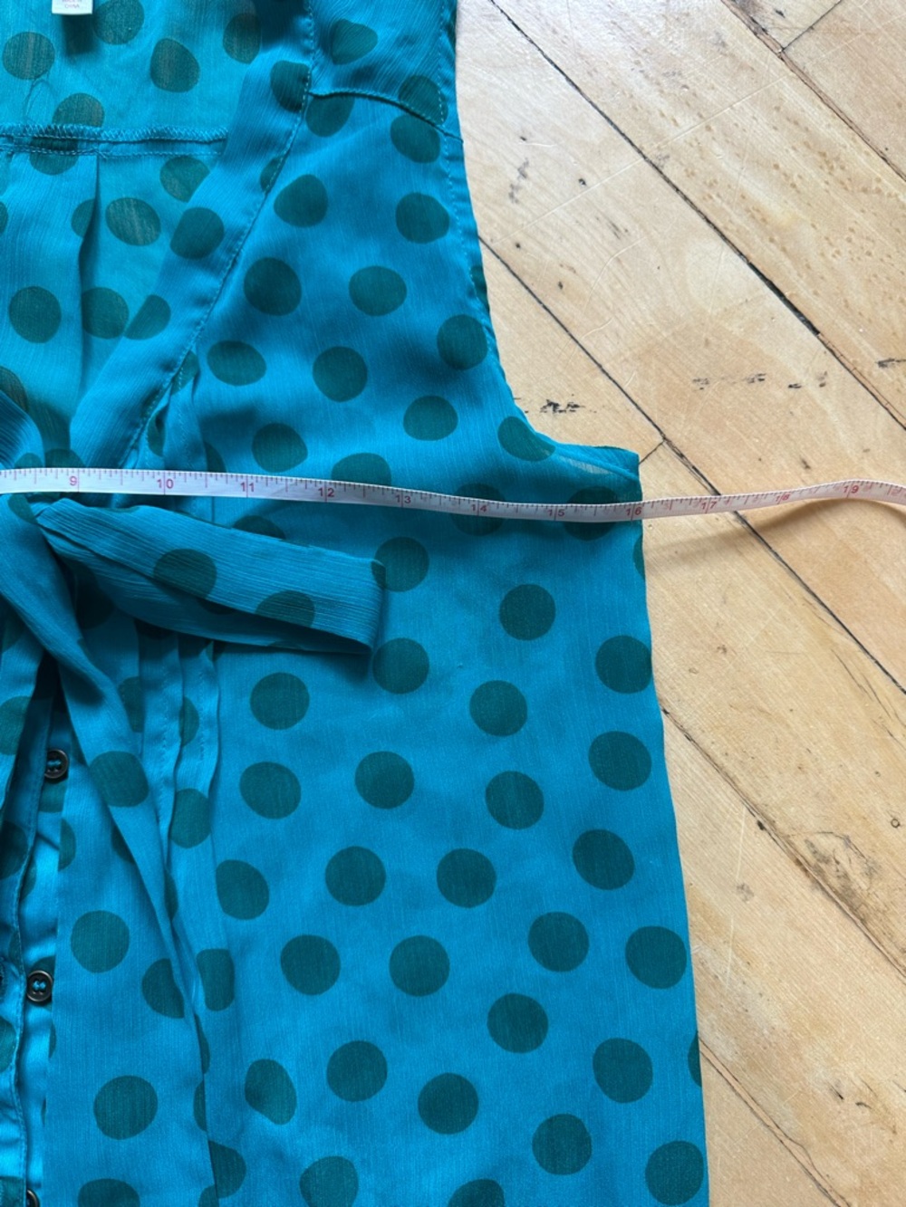 Xhilaration Teal Polka Dot Tie-Neck Camisole - Picture 5 of 7